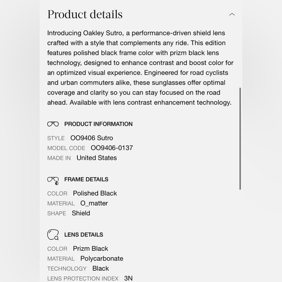 Oakley Black Sunglasses - OO9406 Sutro - Picture 6 of 10